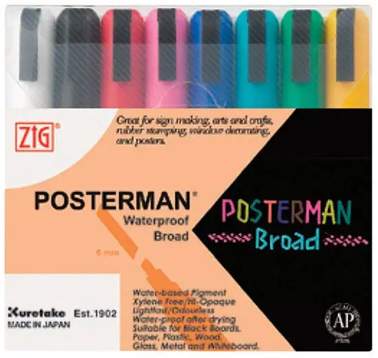 Zig NM-1SET Posterman Wet Erase Marker